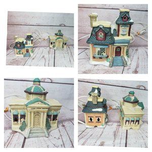 2 Porcelain Handmade Quilt & Opera LightHouse